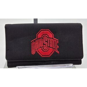 Ohio State Buckeyes Womens Black Wallet With Logo Embroidery & Zippered Pocket